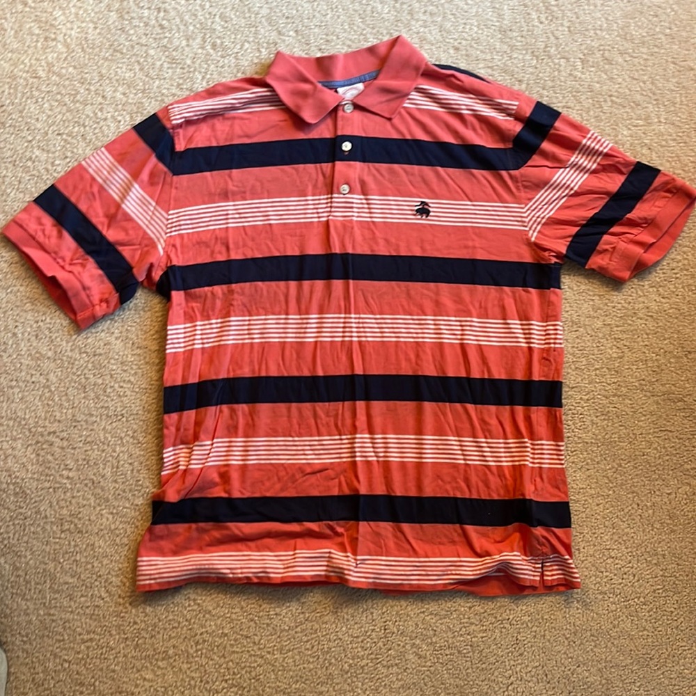 Brooks Brothers Salmon Navy Polo